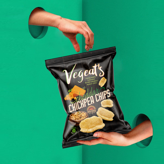 Vegeats Chickpea Chips – Cheddar 50g | Oven-Baked, Gluten-Free, High Protein