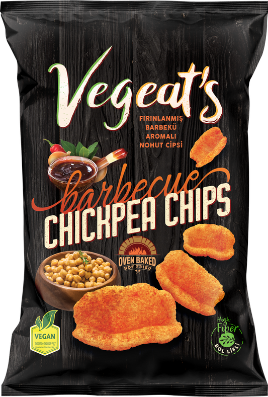 Vegeats Chickpea Chips – Barbecue 50g | Oven-Baked, Gluten-Free, High Protein