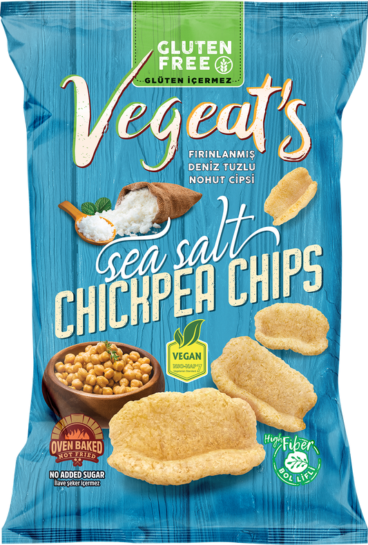 Vegeats Chickpea Chips – Sea Salt 50g | Oven-Baked, Gluten-Free, High Protein