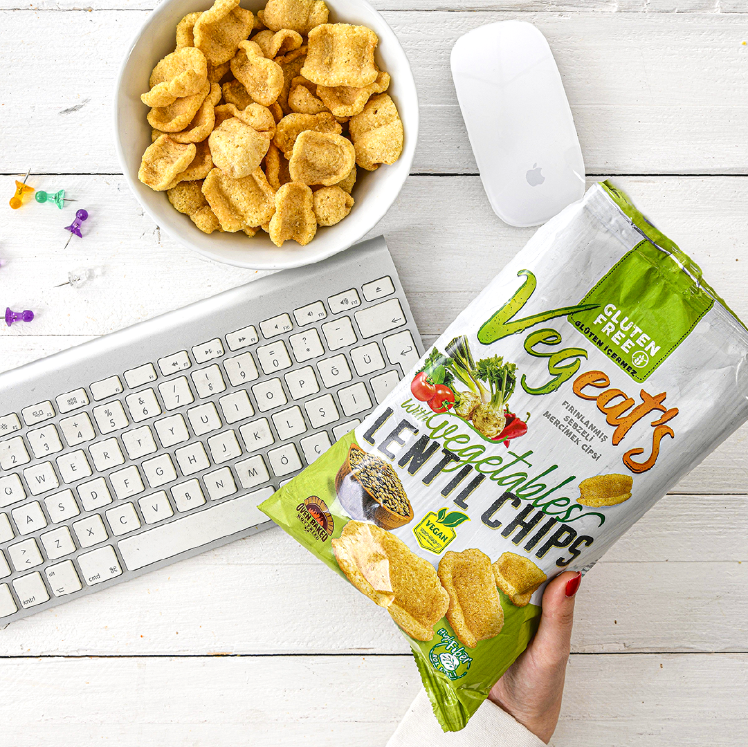 Vegeats Lentil Chips with Vegetables – 50g | Oven-Baked, Gluten-Free, High Protein