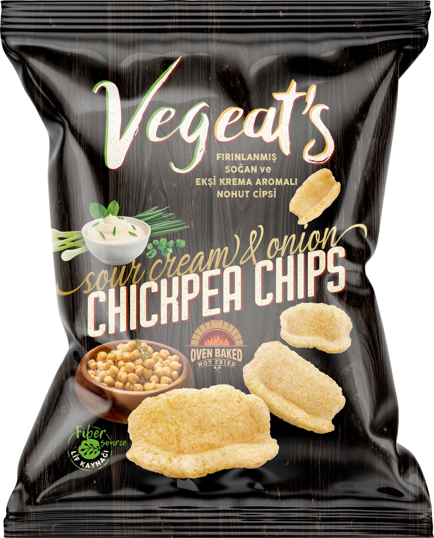 Vegeats Chickpea Chips – Sour Cream & Onion 50g | Oven-Baked, Gluten-Free, High Protein