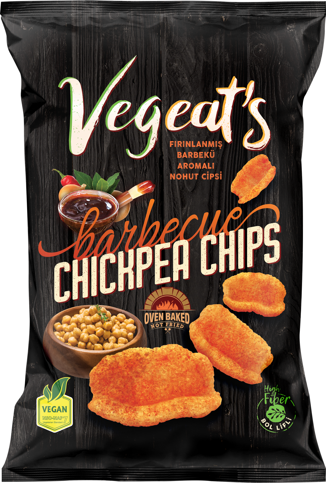 Vegeats Chickpea Chips – Barbecue 50g | Oven-Baked, Gluten-Free, High Protein