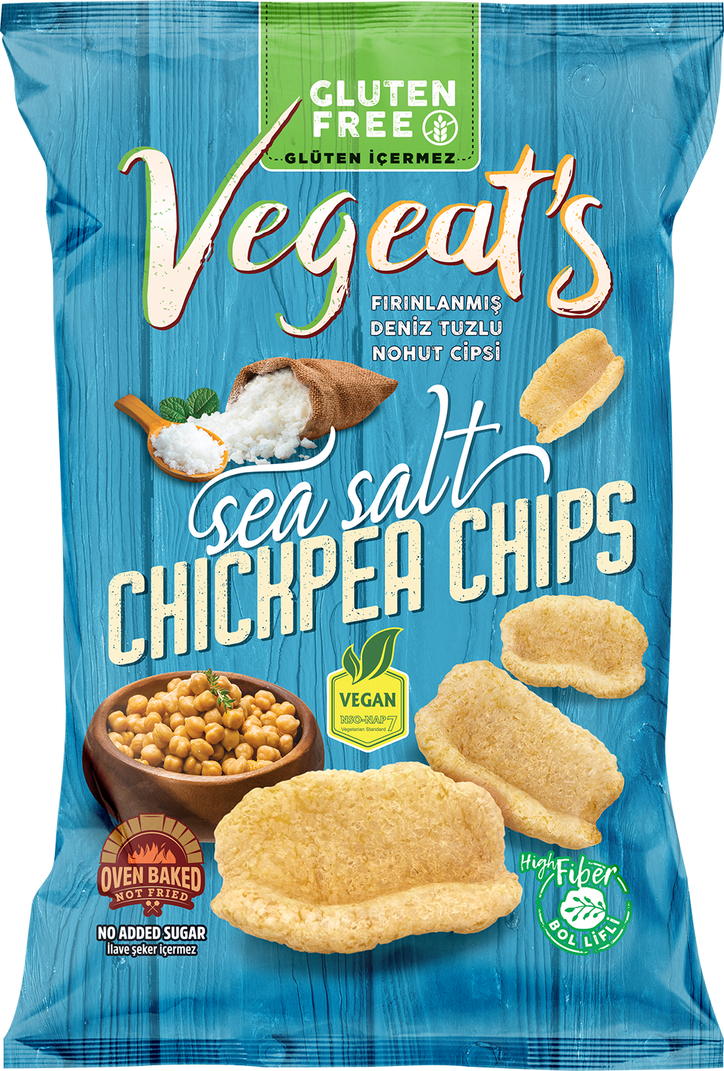 Vegeats Chickpea Chips – Sea Salt 50g | Oven-Baked, Gluten-Free, High Protein