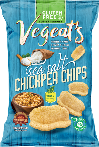 Vegeats Chickpea Chips – Sea Salt 50g | Oven-Baked, Gluten-Free, High Protein