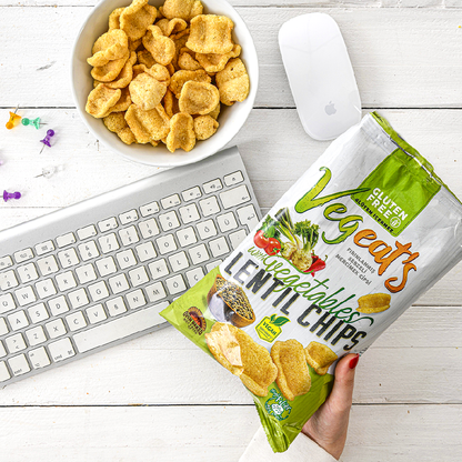 Vegeats Lentil Chips with Vegetables – 50g | Oven-Baked, Gluten-Free, High Protein